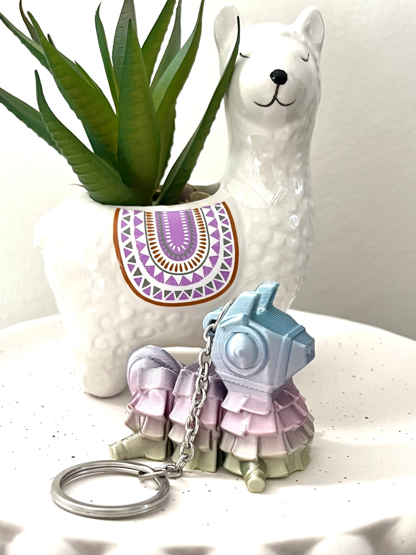 Llama Piñata Keyring - Pastel