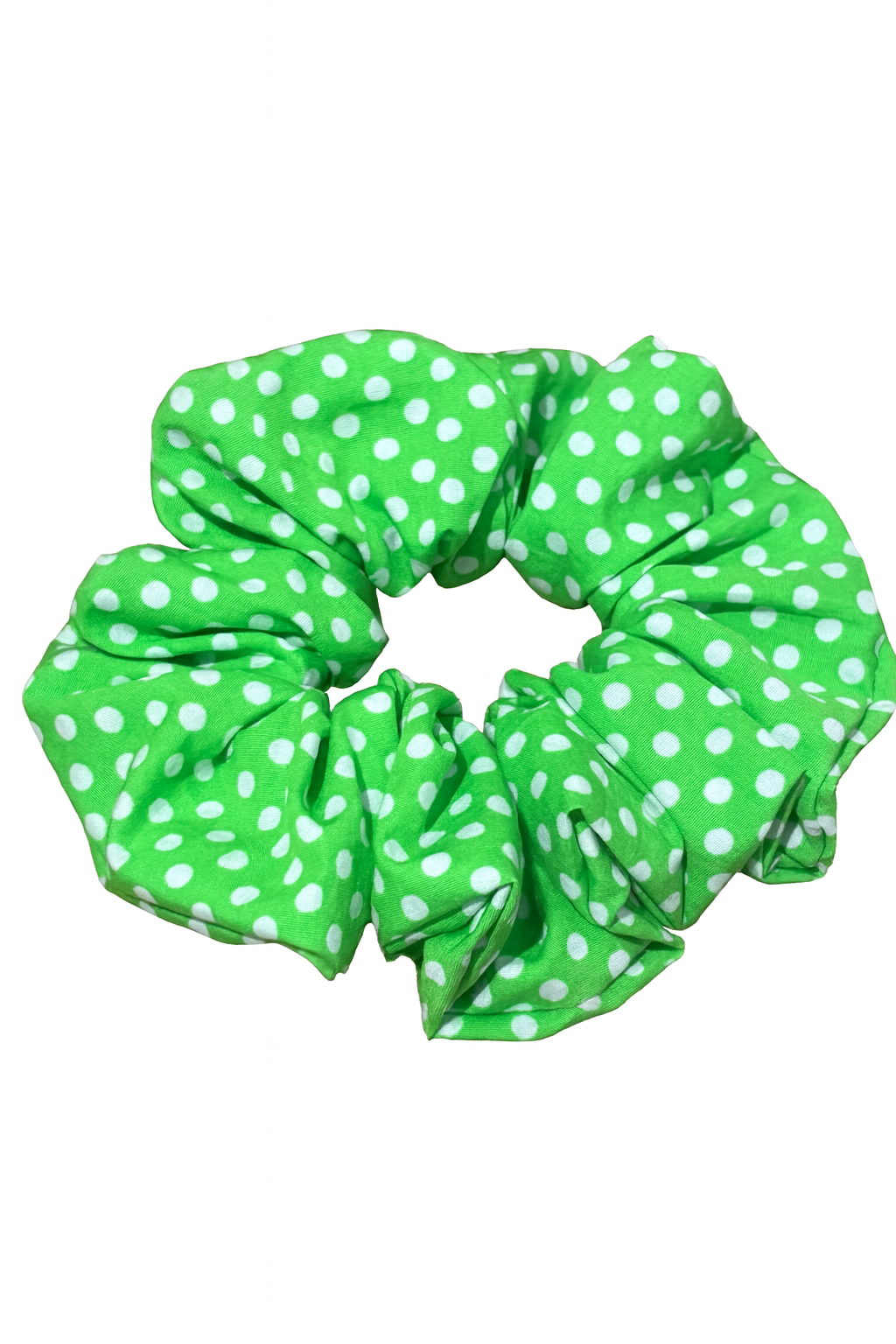 Green & White Spot Large Scrunchie