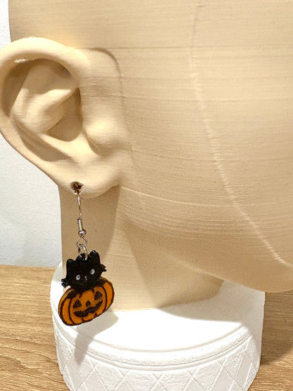 Pumpkin Cat Earrings