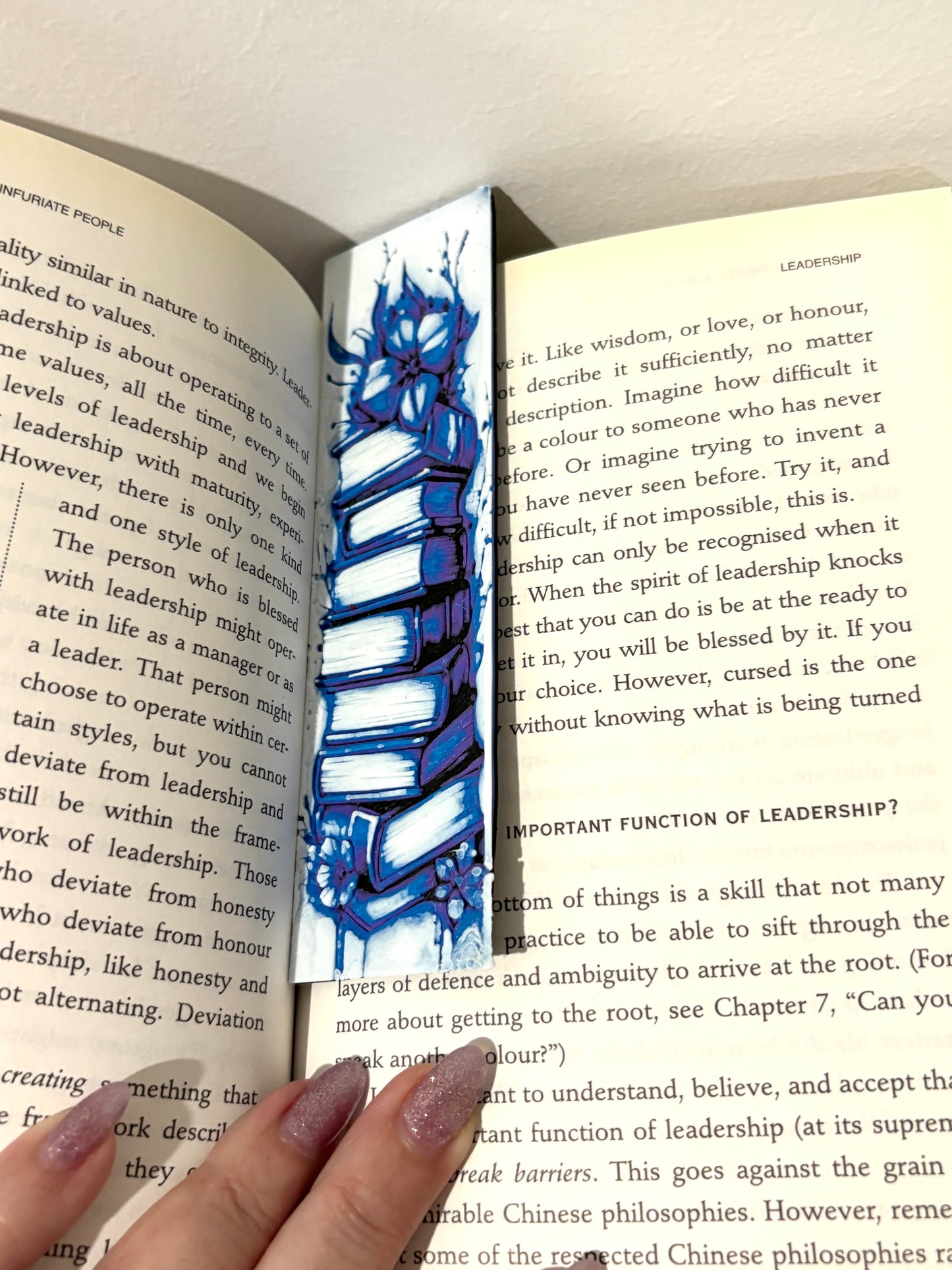 Floral Book Stack Bookmark