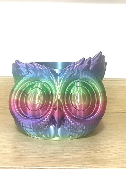 Owl Planter - Bright Rainbow
