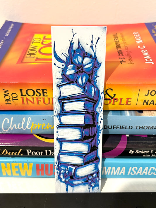 Floral Book Stack Bookmark