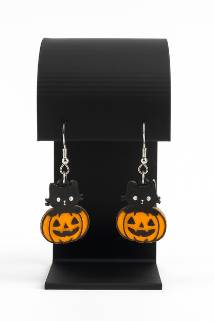 Pumpkin Cat Earrings