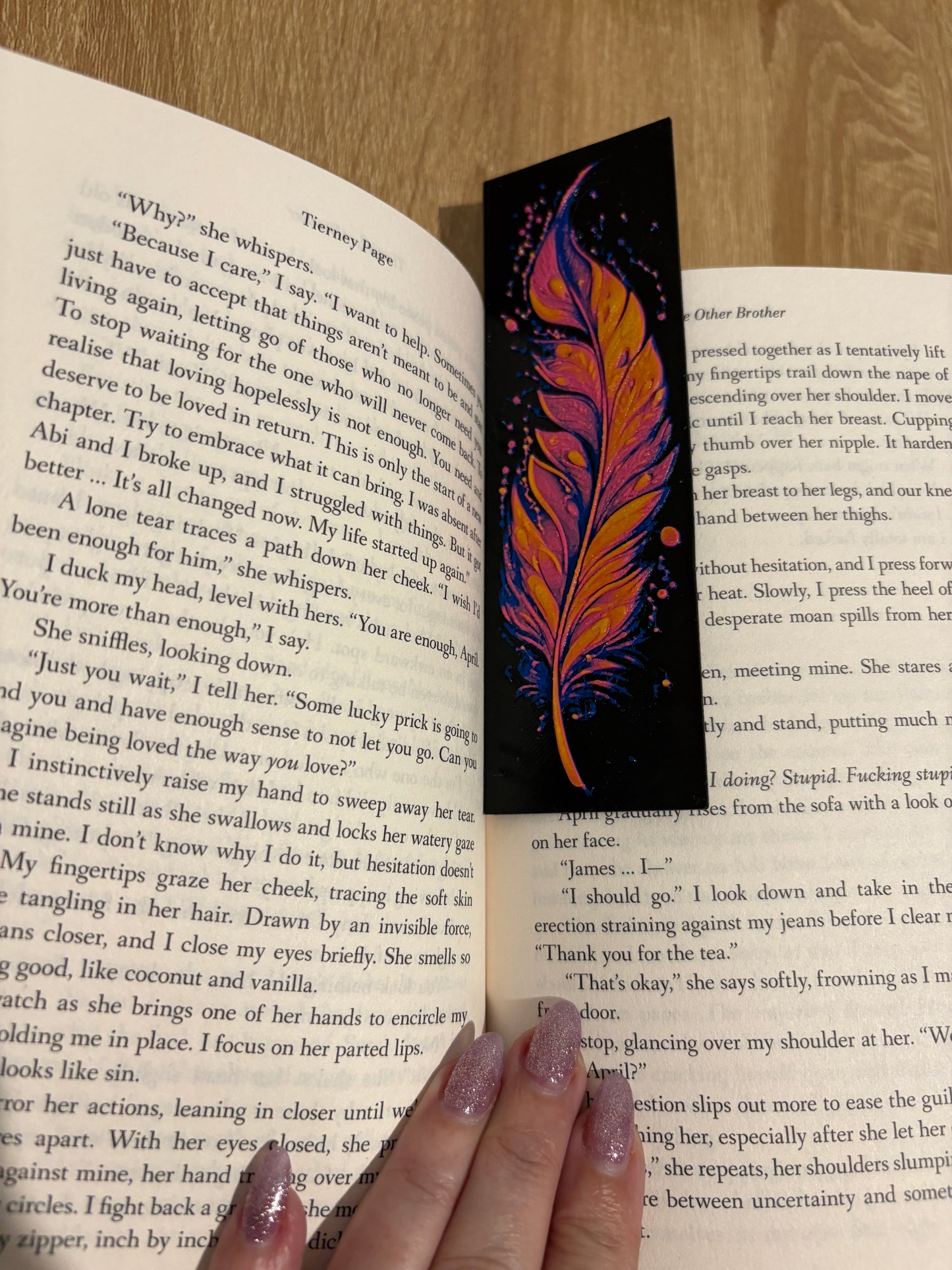 Aurora Feather Bookmark
