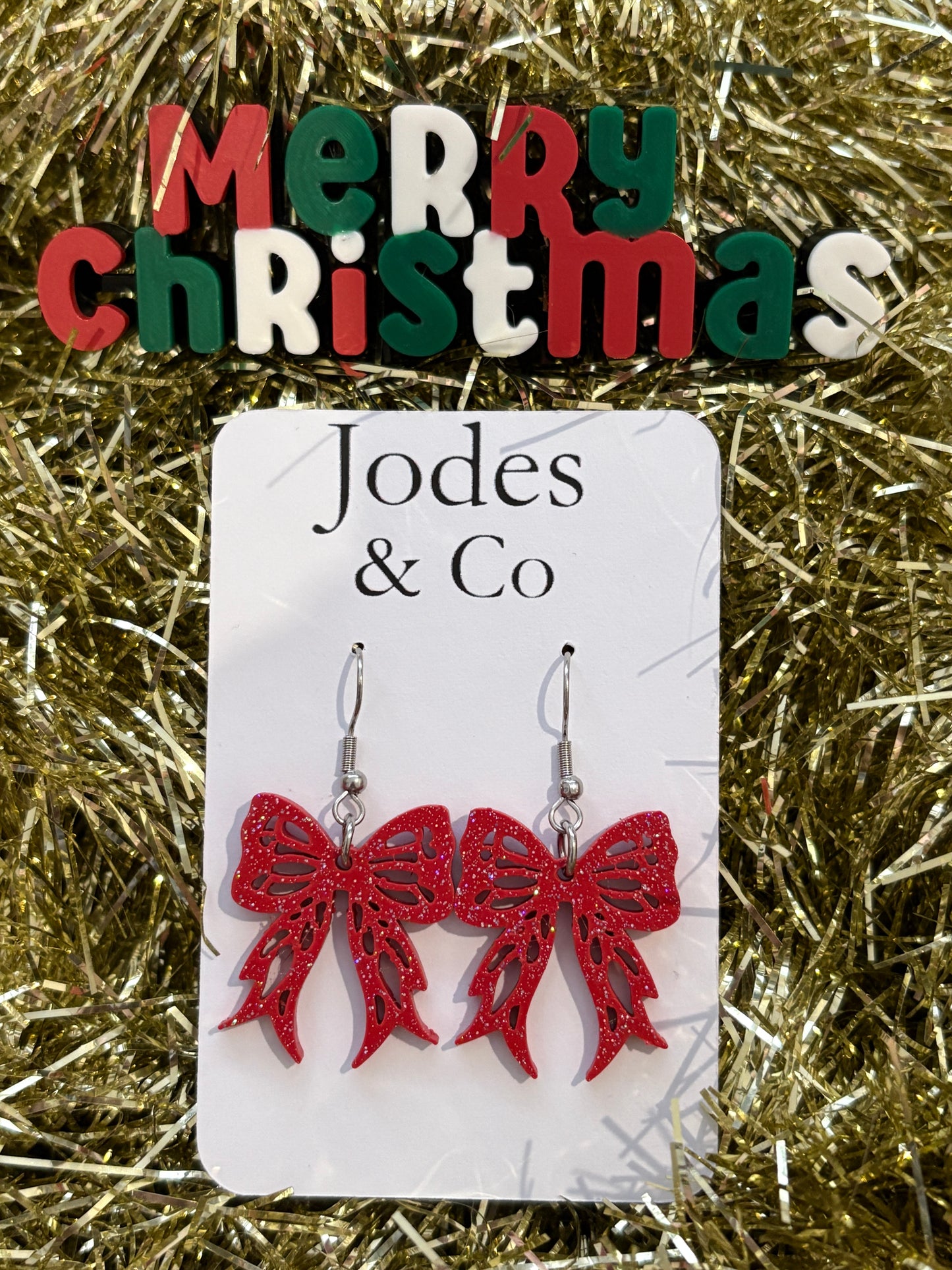 Sparkly Bow Earrings